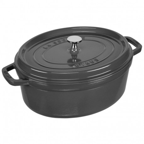 Staub Round Cocotte, 31cm Graphite Grey, Cast Iron