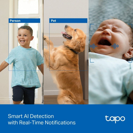 TP-LINK | Tapo C250 | Pan/Tilt AI Home Security Wi-Fi Camera | PTZ | 8 MP | 4mm/F1.6 | H.265 | Micro