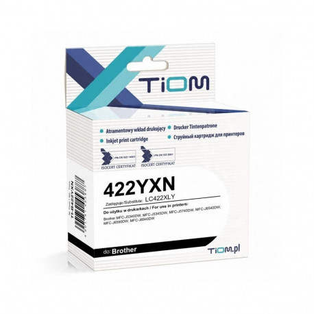 Tiom cyan ink cartridge Brother LC422XLY (yellow) replacement