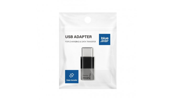 Adapter Micro USB to Type C Blue Star - black