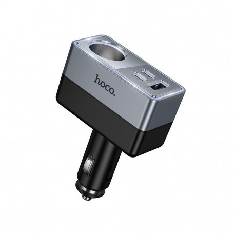 Car charger Hoco 1xUSB A + 2xUSB C+1x cigarette lighter ports PD QC3.0 max 165W/24V Z65A black