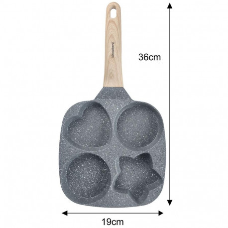 Klausberg pann kb-7808 4 erineva kujuga sektsiooni nakkevastane kate puidust käepide 36x19x2,3cm, ha