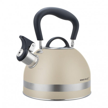 Czajnik z gwizdkiem, 1.8l, stali nierdzewnej, beżowy, kinghoff, kh-1854