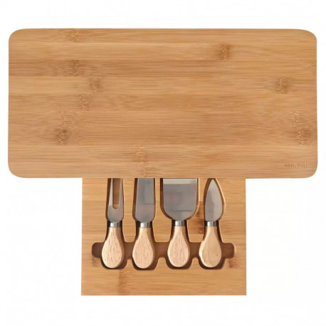 Kinghoff lõikelaud juustutarvikute komplektiga, bambusest
