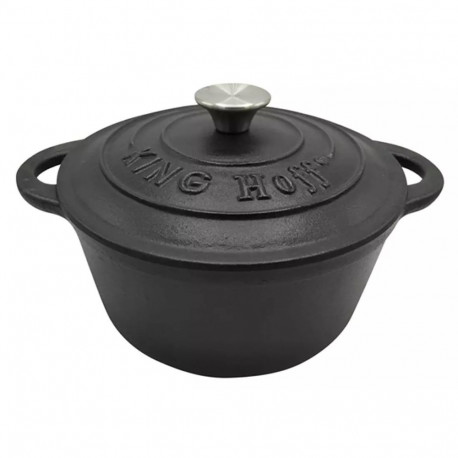 Kinghoff kaanega malmpott 24cm 4l, must