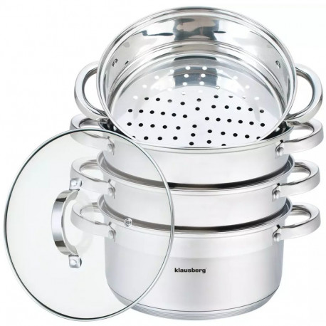 Garnek na parę stal, zestaw 5 elementów śr.22cm klausberg