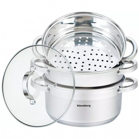 Garnek na parę stal, zestaw 4 elementy śr.22cm klausberg