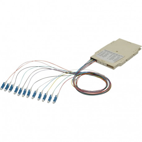 spleissikassett vormonteeritud 12 pigtailiga LC OS2, hall