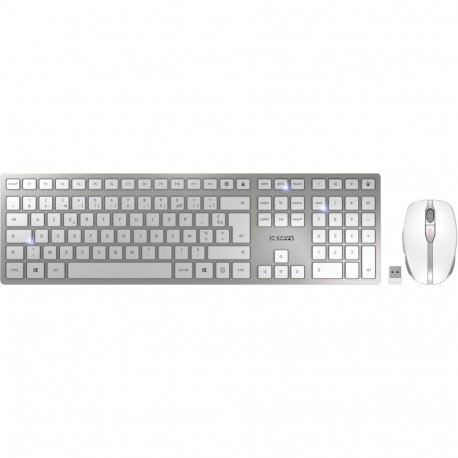 DW 9100 SLIM (white/silver, FR layout, Cherry SX scissor technology)
