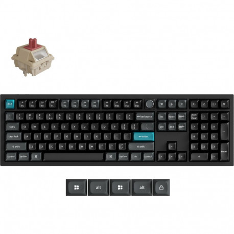 Keychron klaviatuur Q6 Ultra 8K Silk POM Red hot-swap alumiiniumraam DE-klahvistik RGB, must