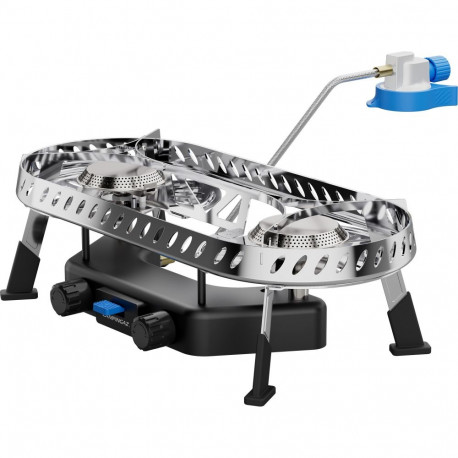 Camp & Trek matkapliit Twin Connect 2-põletiga 2x2kW CV470 Plus jaoks, hõbe/must