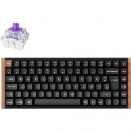 K2 HE (schwarz/holz, DE-Layout, Gateron Double-Rail Magnetic Nebula, Aluminiumrahmen)