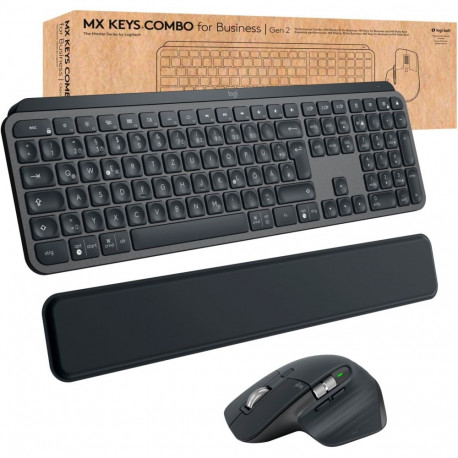 Logitech MX Keys Combo for Business Gen 2 (graphite, DE layout, scissor mechanism, Logi Bolt, Blueto