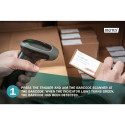 Digitus 2D Bluetooth barcode scanner (black, battery operated, with holder, QR code compatible)