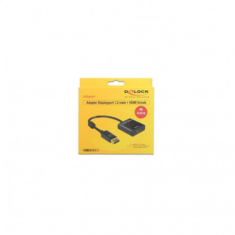 DeLOCK Adapter HDMI - Displayport - 4K - 20cm - czarny