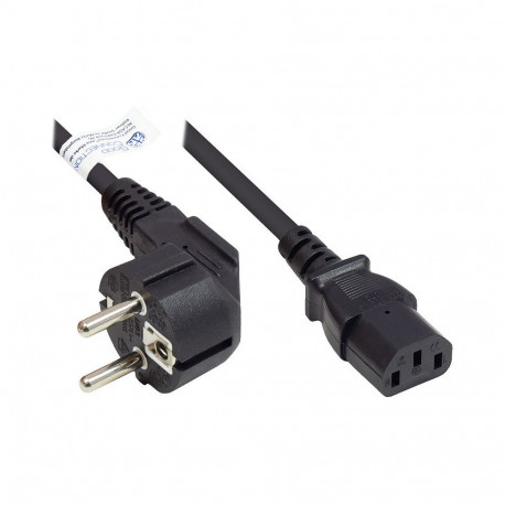 "Good Connections Schutzkontakt-Stecker gew.- C13 schw. 1m"