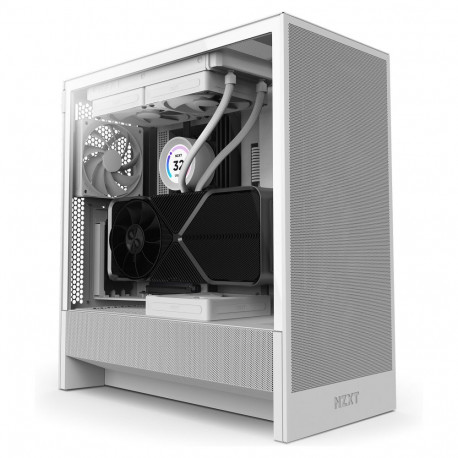 NZXT arvutikorpus H5 FLOW CC-H52FW-01 klaaspaneeliga, valge