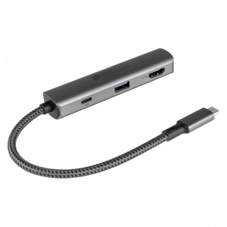 GoodConnections USB-C jaotur HUB-C002A 3-porti 1xHDMI 1xUSB-C 1xUSB 3.0, antratsiit