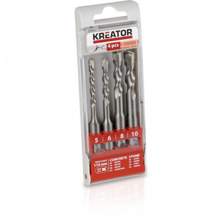 Puurid SDS-komplekt betoonile 5, 6, 8, 10x110mm 4tk. Kreator