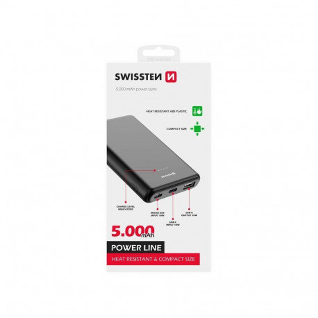 Swissten Line Power Power Bank USB / USB-C / Micro USB / 10W / 5000 mAh