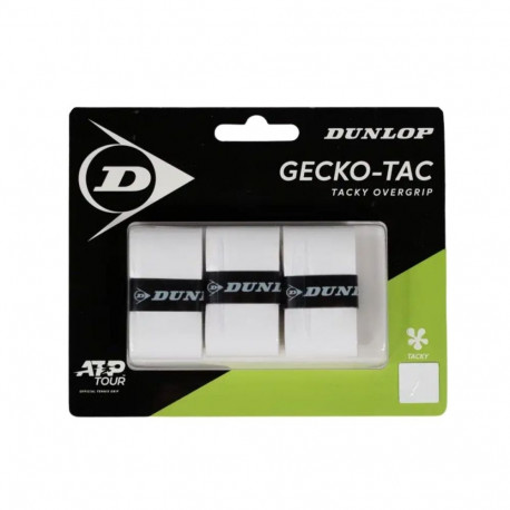 Tennis racket overgrip DUNLOP GECKO-TAC ATP 3pcs, white