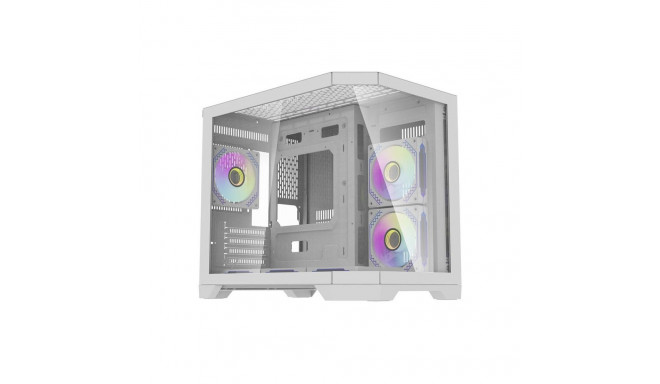 Computer Case - darkFlash Darflash FT418 Mini Tower, M-ATX/ITX, 6 ARGB Fans, White