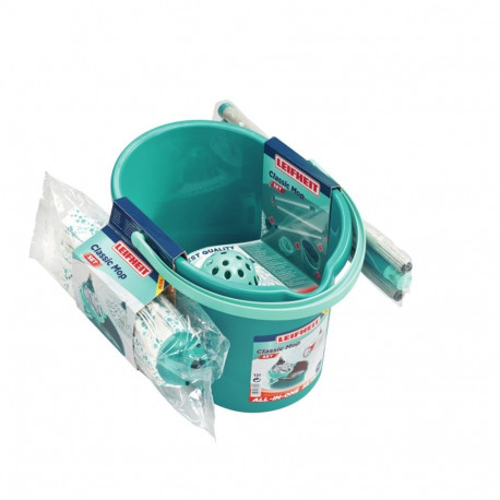Mop & Bucket Set - Leifheit 56792 Mop Plastic, Viscose, Metal 12L Turquoise, White