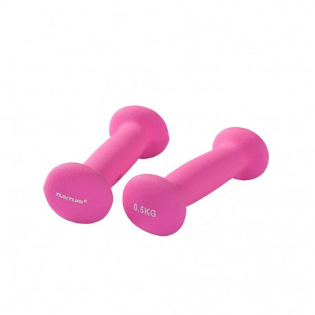 Hantlid TUNTURI Neopreen Dumbbells 0.5kg, roosad