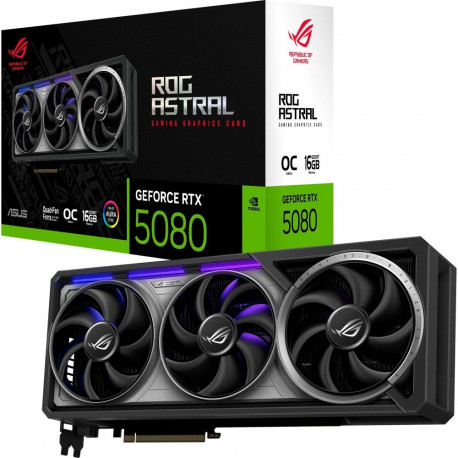 ASUS GeForce RTX 5080 ROG ASTRAL GAMING OC, graphics card DLSS 4, 3x DisplayPort, 2x HDMI 2.1