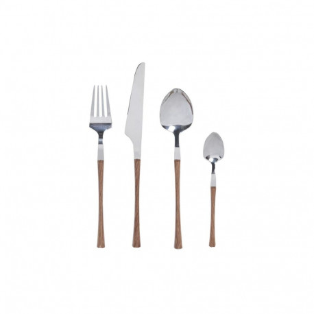 Cutlery DKD Home Decor Natural Silver Stainless steel (2,6 x 1 x 23 cm) (16 pcs)