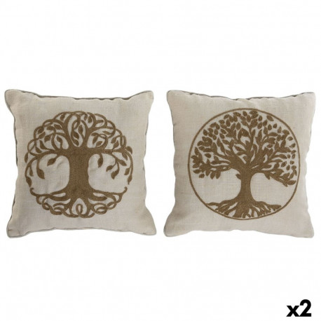 Cushion Home ESPRIT White Natural Tree Romantic 45 x 15 x 45 cm (2 Units)