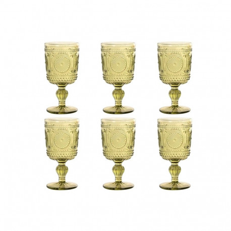 Set of cups Home ESPRIT Green Crystal 265 ml (6 Units)