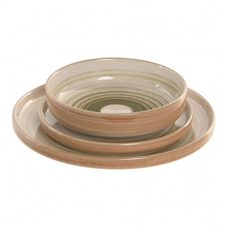 Lauanõud Home ESPRIT Roheline Keraamika 18 Tükid, osad