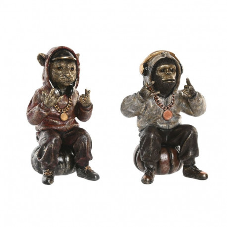 Dekoratiivkuju Home ESPRIT Pruun Kuldne 18,5 X 16,5 X 26,5 CM (2 Ühikut)