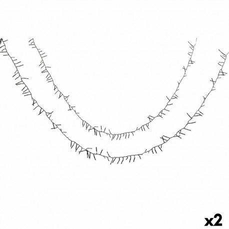 Tulede riba DKD Home Decor Kollane Valge LED (2 Ühikut)