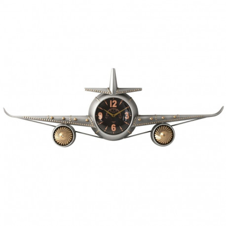 Wall Clock Home ESPRIT Golden Silver Metal Aeroplane Vintage 114 x 11 x 40 cm