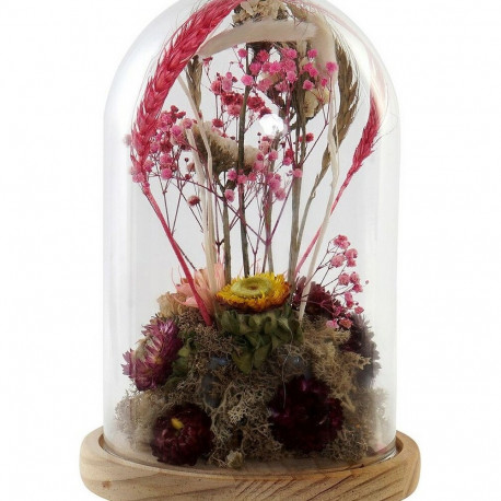 Dekoratiivkuju DKD Home Decor Kristall Kwiaty Puit MDF (17 x 17 x 26 cm)