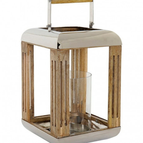 Latarnia DKD Home Decor Hõbe Metall Kristall (23 x 23 x 36 cm)