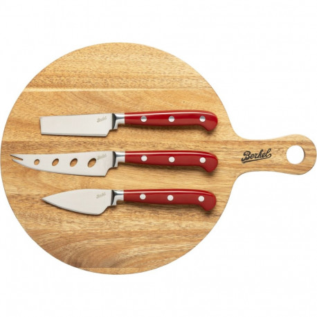 Berkel Chopping Board Acacia + 3 Chese Knife