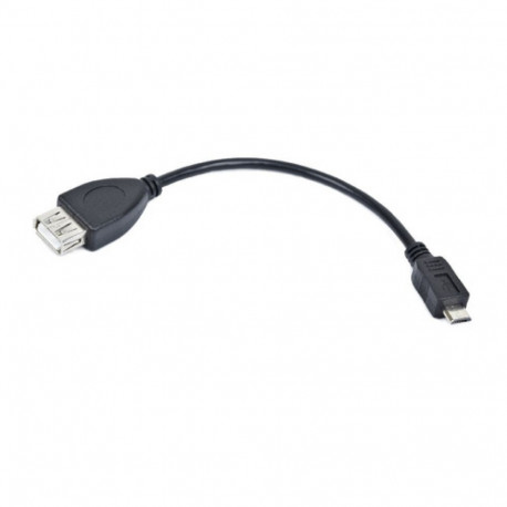 Lanberg cable microUSB (M) - USB-A (F) 2.0 OTG 0.15m, black