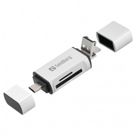 Sandberg mälukaardilugeja USB-C+USB+MicroUSB