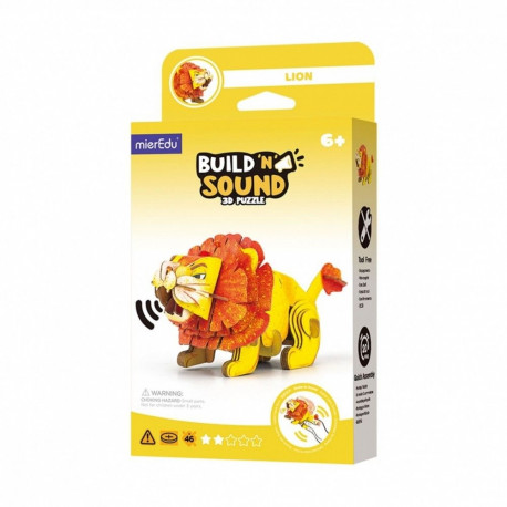 MierEdu Build and Listen 3D Puzzle - Lion
