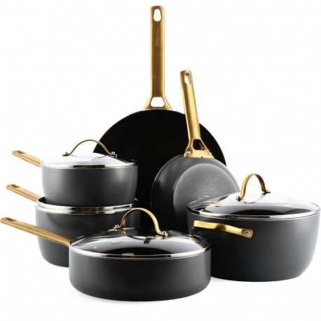 GreenPan Padova Reserve must 6-osaline poti- ja pannikomplekt