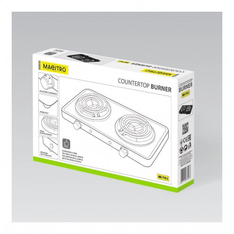 Home & Kitchen Appliance - Maestro Electric Double Hot Plate 2000W MR-770-2 Black
