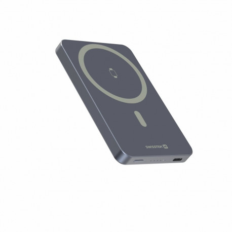 Swissten FUSION Power Bank Universal External Battery MagSafe / Apple Watch / 5000 mAh Silver