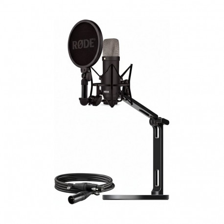 Rode Microphones NT1 Signature + XLR-kaabel + lauapealne stuudiohoidik (must, komplekt)
