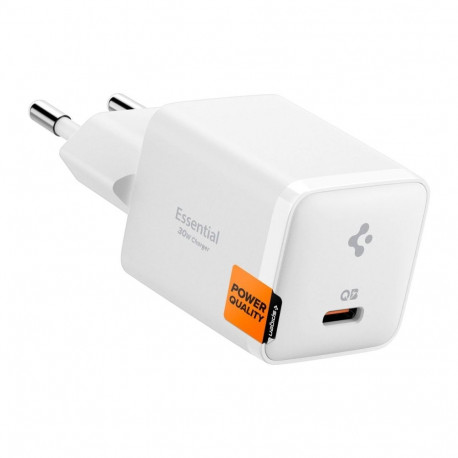 Toalaadija adapter ArcStation Essential 30W USB-C, valge, kiirlaadimine, EE301EU, Spigen