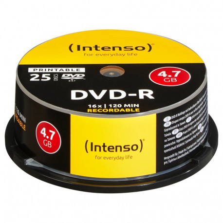 Intenso DVD-R 4,7GB 16x Speed 1x25 Cakebox, prinditav