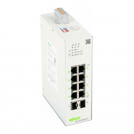 WAGO hallatav kommutaator 852-1813/000-001 Lean 8 pordiga 1000Base-T 2 pesaga 1000Base-SX/L