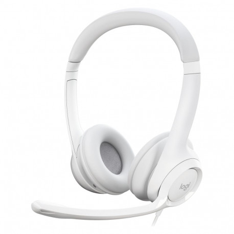 "Logitech H390 Headset on-ear wired USB-A off-white"